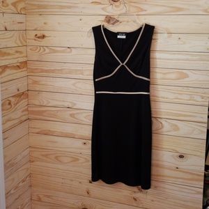 Black dress with gold trim